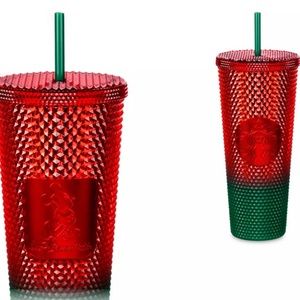 Walt Disney World Mickey Starbucks Holiday Christmas Tumbler with Straw New